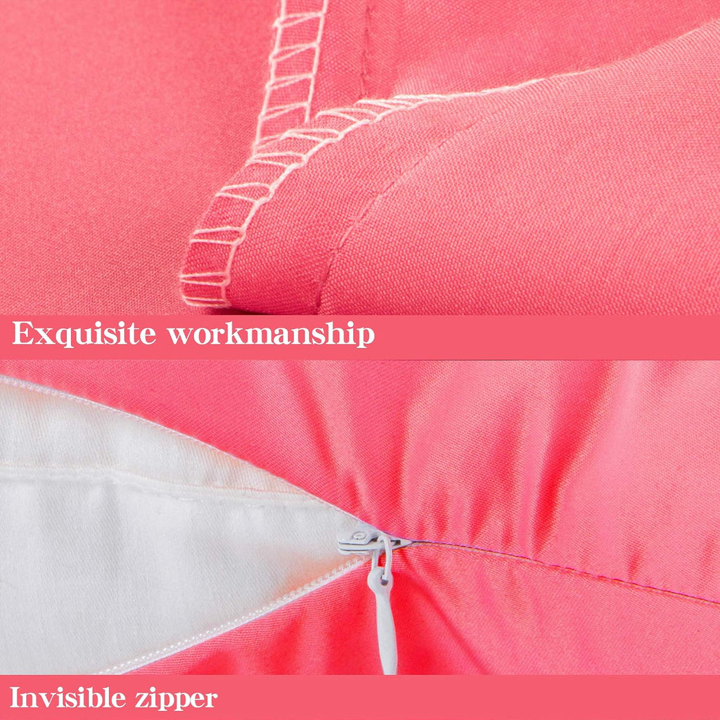 Ntbay Zippered Satin Pillow Cases for Hair and Skin, Luxury Standard Hidden Zipper Pillowcases Set of 2, 20x26 Inches, Coral Pink 26 Inches…