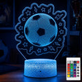 Soccer 3D Illusion Night Light, Remote, 16 Colors Changing RGB Flashing Mode Dimmable LED Lamp, Birthday Holiday Gifts for Boys Girls…