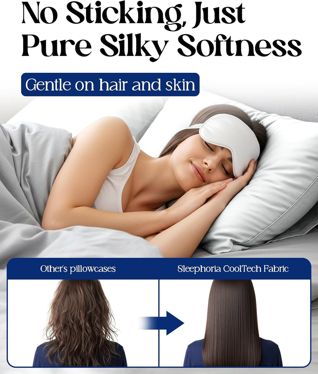 SLEEPHORIA Cooling Pillow Cases - BreezeWeave Standard Size Set of 2 Pillowcases for Hot Sleepers & Cool, Deep Rest - Cloud Soft, Si…