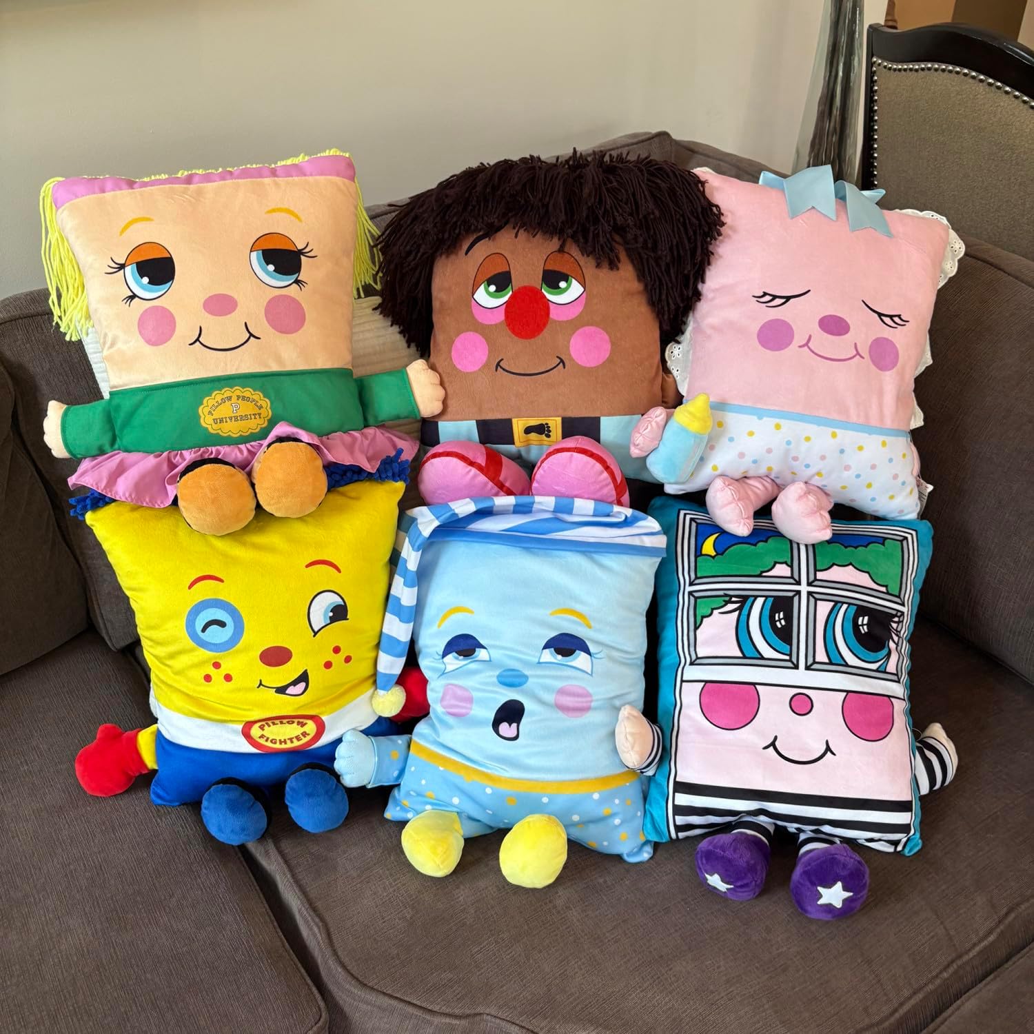 Pillow People PJ Sandman Plush - 2-in-1 Toy & Pillow, 80's Nostalgic Plush Pal Reimagined, Soft Stuffed Rectangular Character, Cozy…