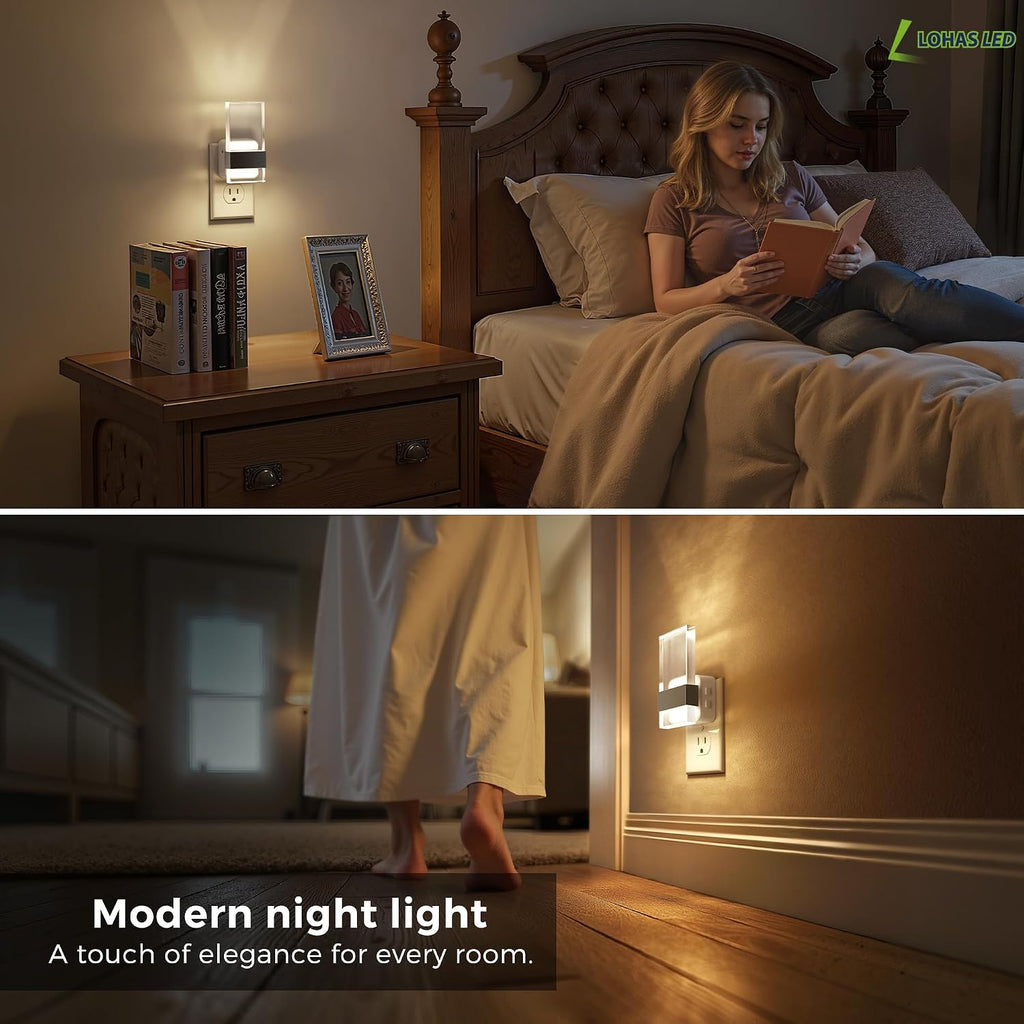 L LOHAS LED Night Light, 2 Pack Adjustable Color Temperature Night Lights Plug Into Wall, 2000K/3000K/5000K 3CCT Nightlight, Dusk to Dawn…