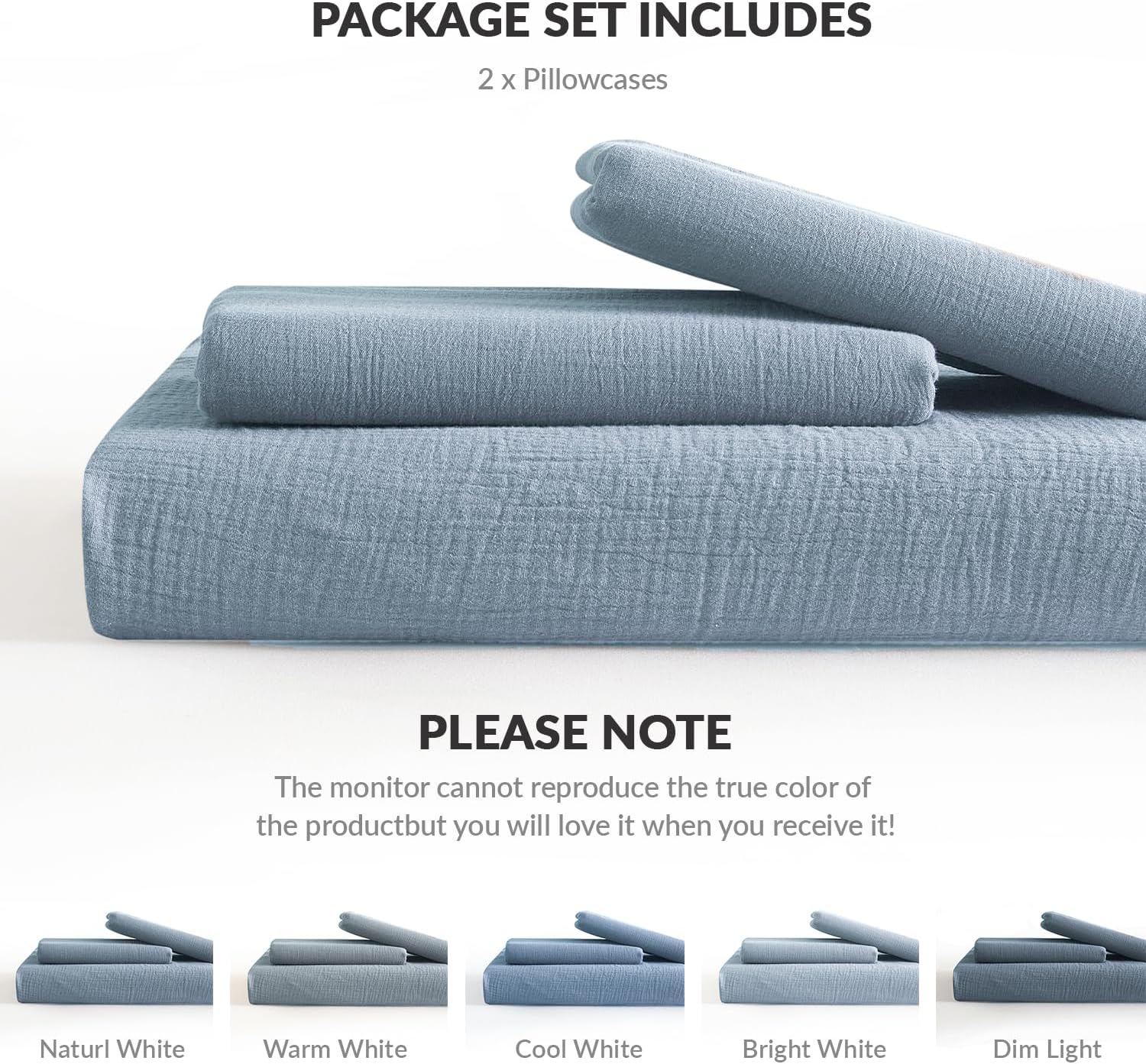 DefineCozyHealthyLife SE SOFTEXLY Muslin Pillowcases King Size 100% Cotton, 2 Pack Linen Like Pillow Shams with Envelope Closure, Ultral So…