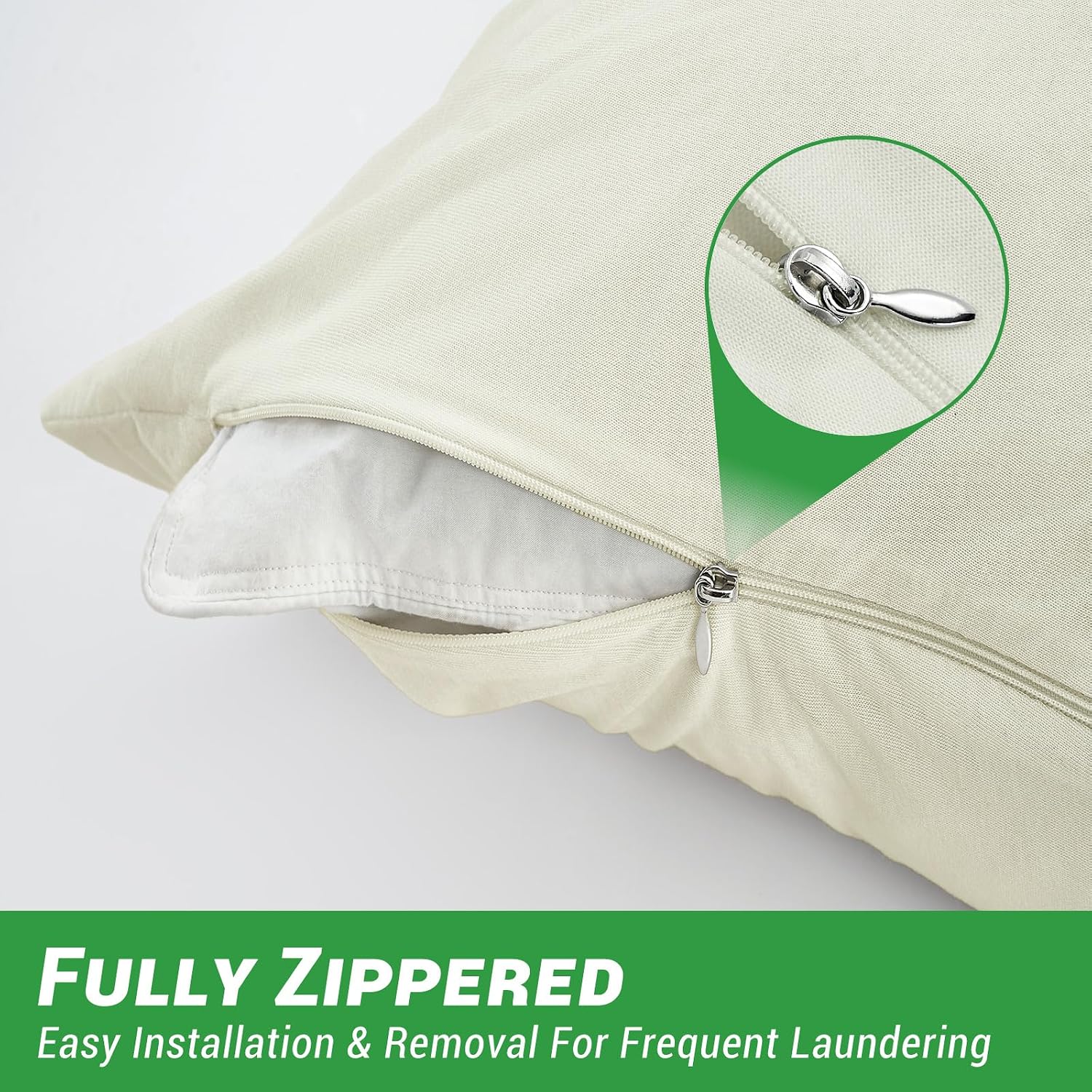 Gogreen Bamboo Rayon Waterproof Pillow Protector, Breathable Pillow Cover, Cooling Pillow Case Protector with Zipper, Super Soft Pillow Cas…