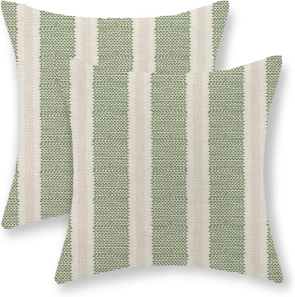 Sage Green Polka Dot Pillow Covers 18 x 18 Set of 2 Boho Striped Decorative Throw Pillow Covers Modern Abstract Geometry Decor Green…