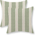 Sage Green Polka Dot Pillow Covers 18 x 18 Set of 2 Boho Striped Decorative Throw Pillow Covers Modern Abstract Geometry Decor Green…