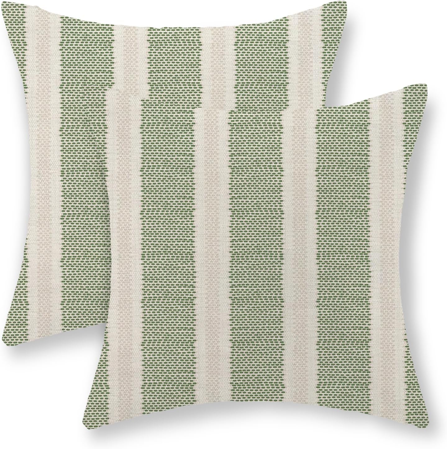 Sage Green Polka Dot Pillow Covers 18 x 18 Set of 2 Boho Striped Decorative Throw Pillow Covers Modern Abstract Geometry Decor Green…