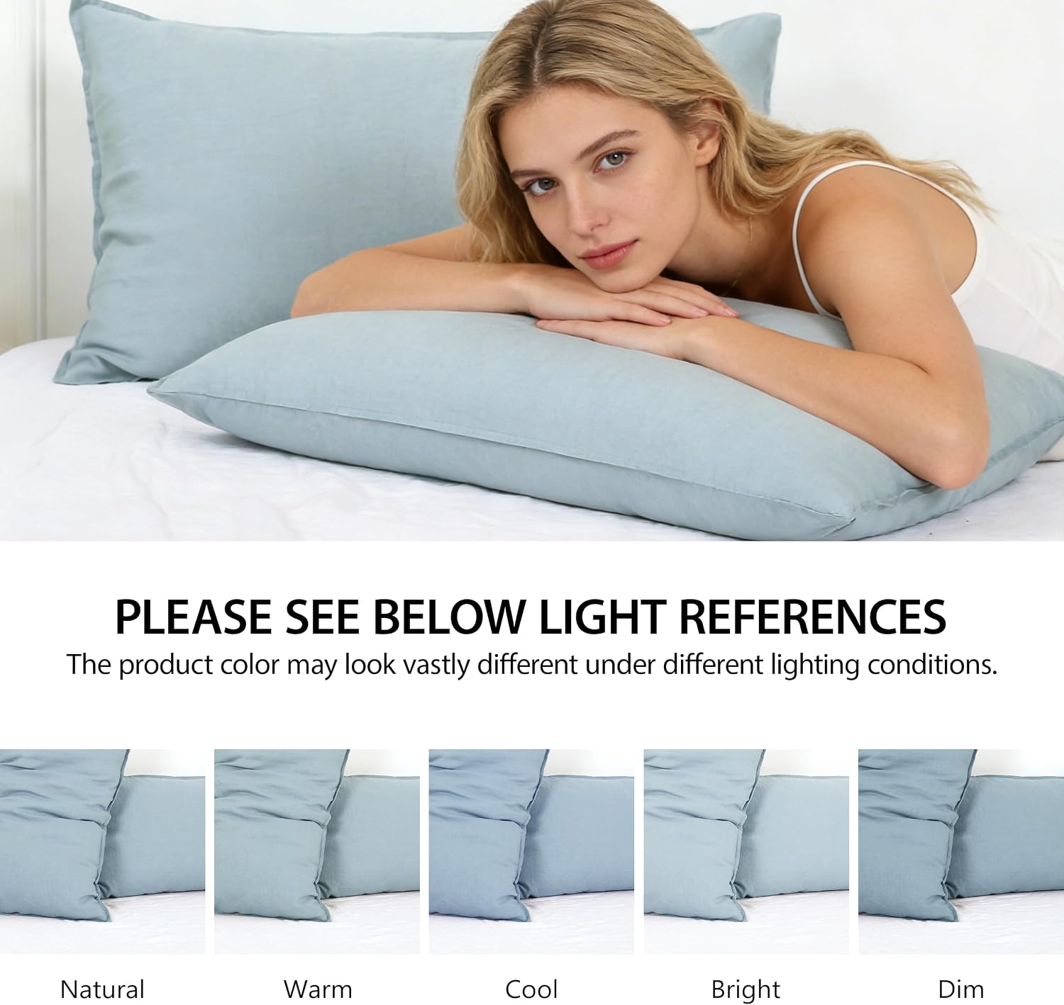 Simple&Opulence 100% Linen Pillowcases Basic Style Solid Color Set of 2, King Size Stone Washed Flax Pillow Cover Envelope Closure…