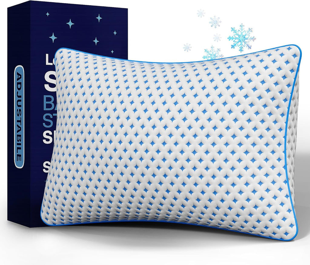 Memory Foam Pillow – Adjustable Loft Cooling Pillow King Size 1 Pack for Sleeping, Firm, Supportive, and Breathable Design for Hot, Side…