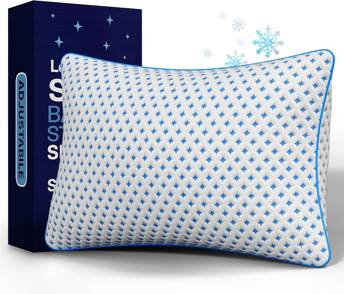 Memory Foam Pillow – Adjustable Loft Cooling Pillow Queen Size 1 Pack for Sleeping, Firm, Supportive, and Breathable Design for Hot…