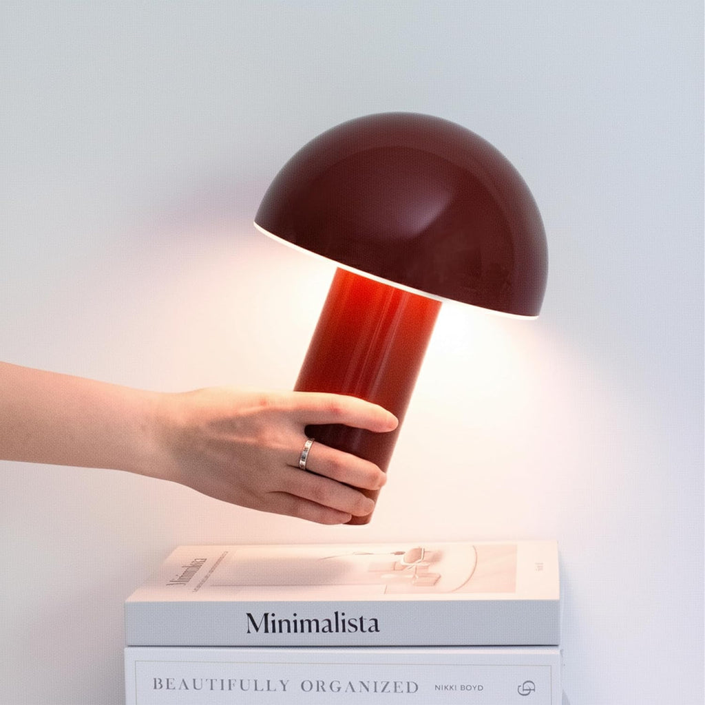 Brightech Celia Mood Lamp – 10" Touch-Controlled Mushroom Table Lamp, Cordless & Dimmable LED, Portable & Rechargeable Bedside Night Light,…