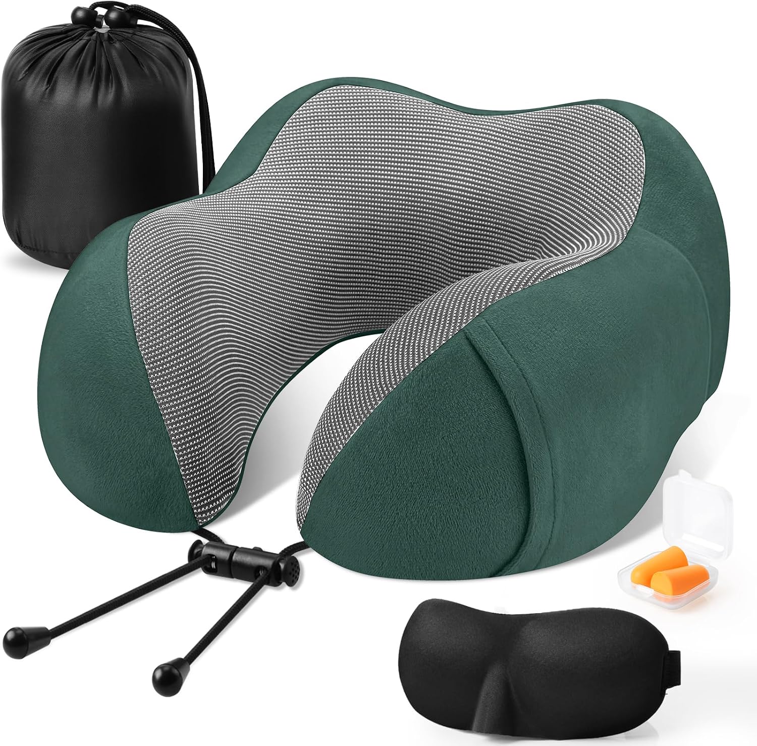 CloudBliss Travel Pillow Premium Memory Foam, Comfortable & Supportive Neck Pillow, Sleeping Neck Pillows for Travel, Airplane Pillow for…