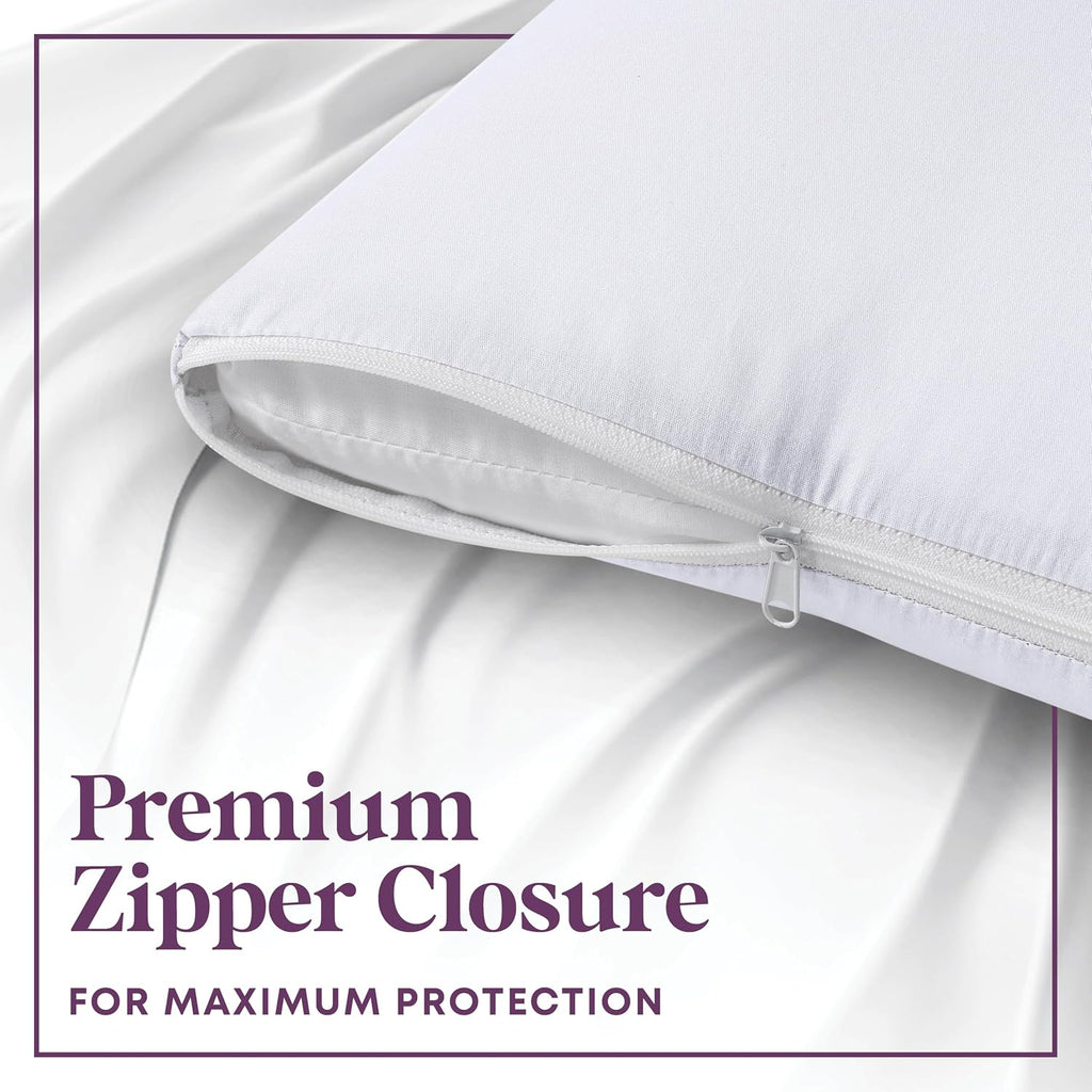 CIRCLESHOME Throw Pillow Protectors - 100% Cotton Breathable Pillowcases - 18 X 18 Square Pillowcases - Protects Pillows from Dirt, Dust…