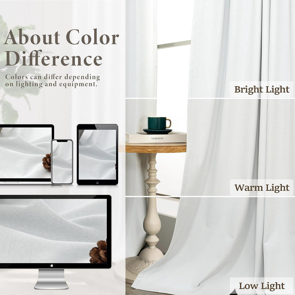 Pitalk Drapes 84 Inch Length 2 Panels Set for Living Room Darkening Curtain for Bedroom Aesthetic White Blackout Curtains Nursery Cute Blac…