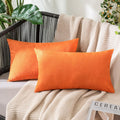 Miulee Pack of 2 Decorative Outdoor Solid Waterproof Throw Pillow Covers Faux Linen Garden Farmhouse Cushion Cases for Summer Patio Tent Ba…