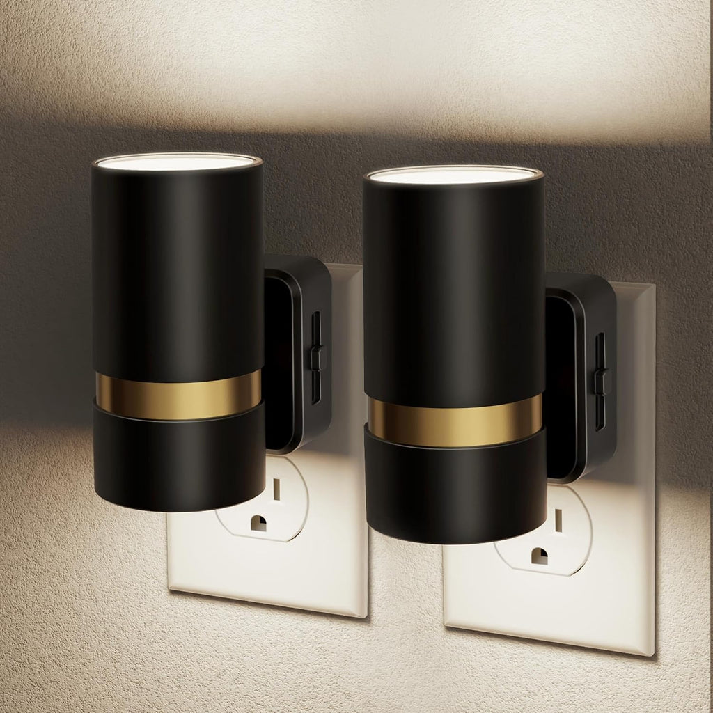 JandCase Night Lights Plug into Wall, Automatic Night Light with Dusk to Dawn, 2 Pack 0-100LM Dimmable Plug in LED Nightlight 5000K…