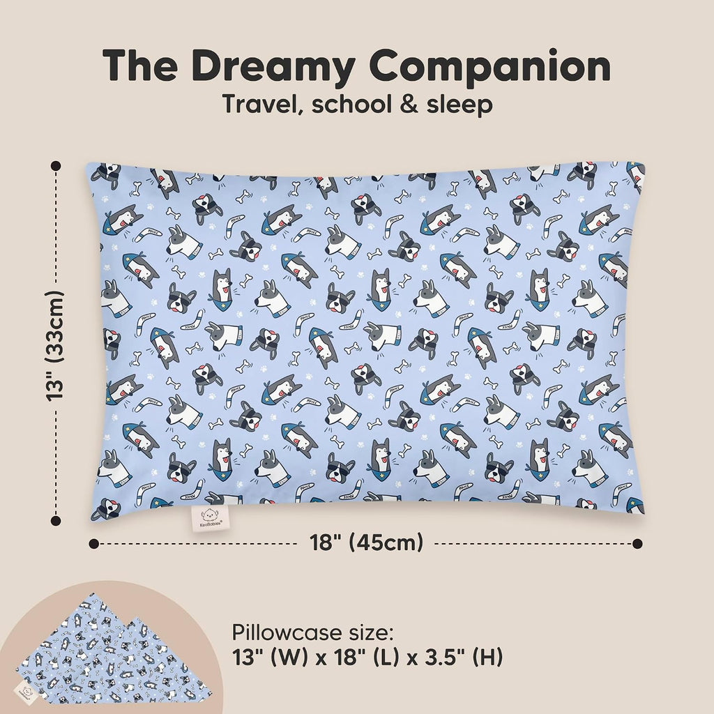 Toddler Pillow with Pillowcase - 13x18 My Little Dreamy Kids Travel Bed Pillows for Sleeping, Organic Cotton Small Pillowcase, Soft &…