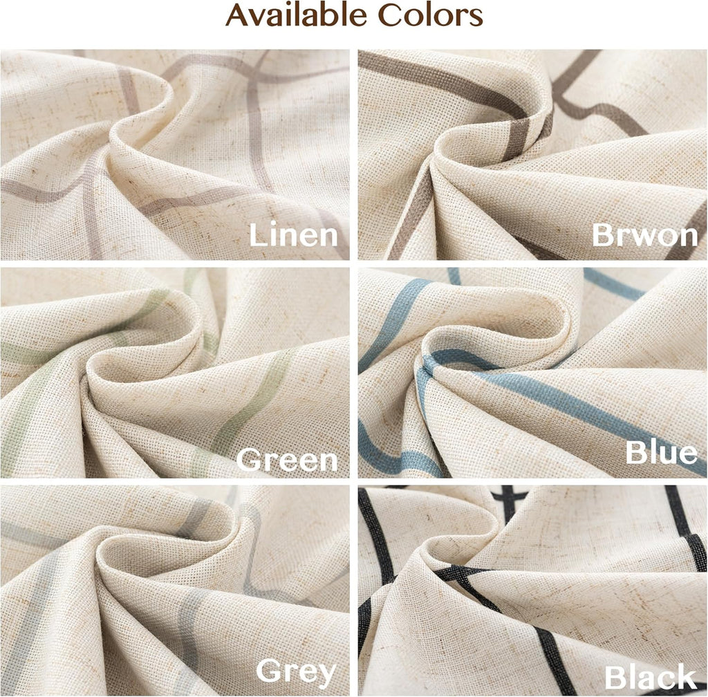 Threegirlshome THREE GIRLS Pinch Pleated Plaid Curtains Blackout Linen Gingham Grey Curtains for Living Room, Bedroom Checkered 84 Inches Lo…