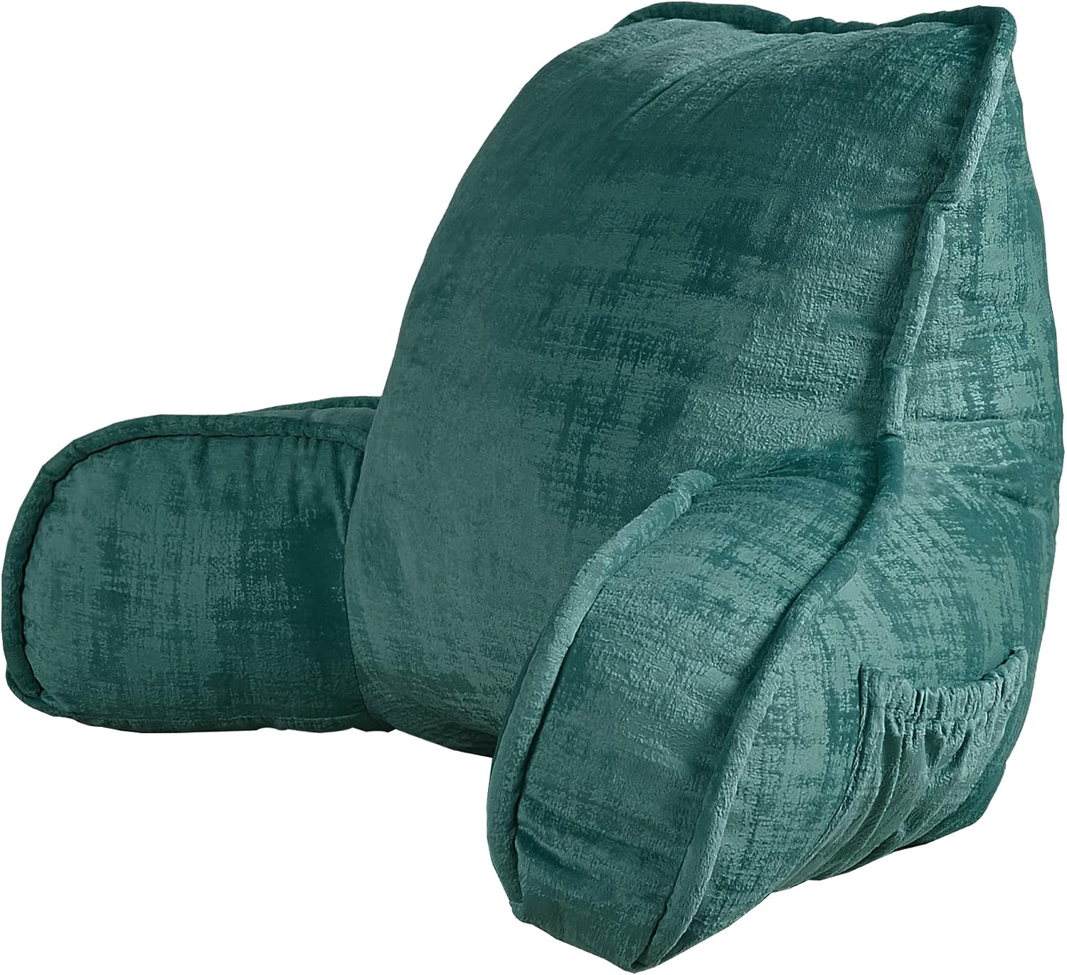 Bytide DIY Assembly Art Velvet Backrest Reading Bed Rest Pillow with Arms & Pockets, 18" H for Sitting in Bed Couch Sofa, Back Support Cush…
