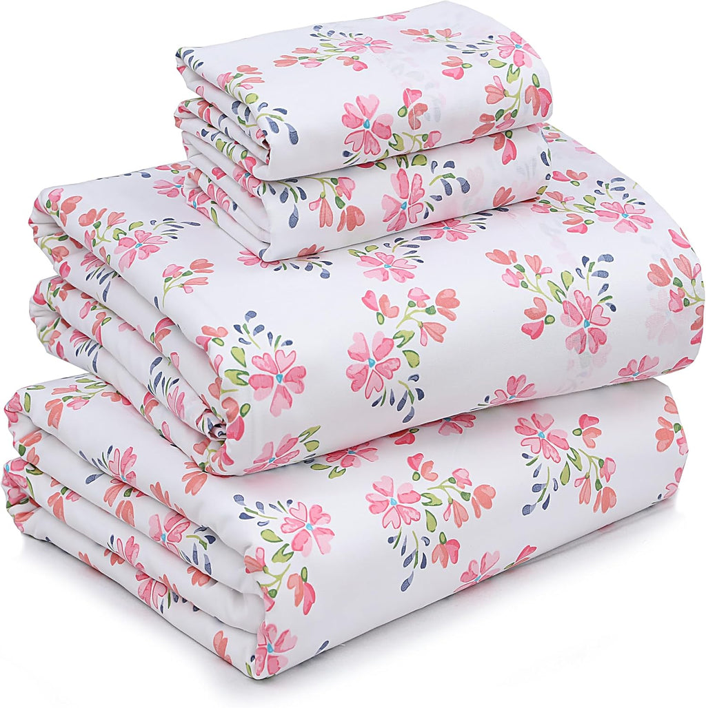 Ruvanti 100% Cotton Percale Sheets California King Size – Crisp Cooling Bed Sheets for Hot Sleepers, Deep Pocket 14”, Soft Breathable & Dur…