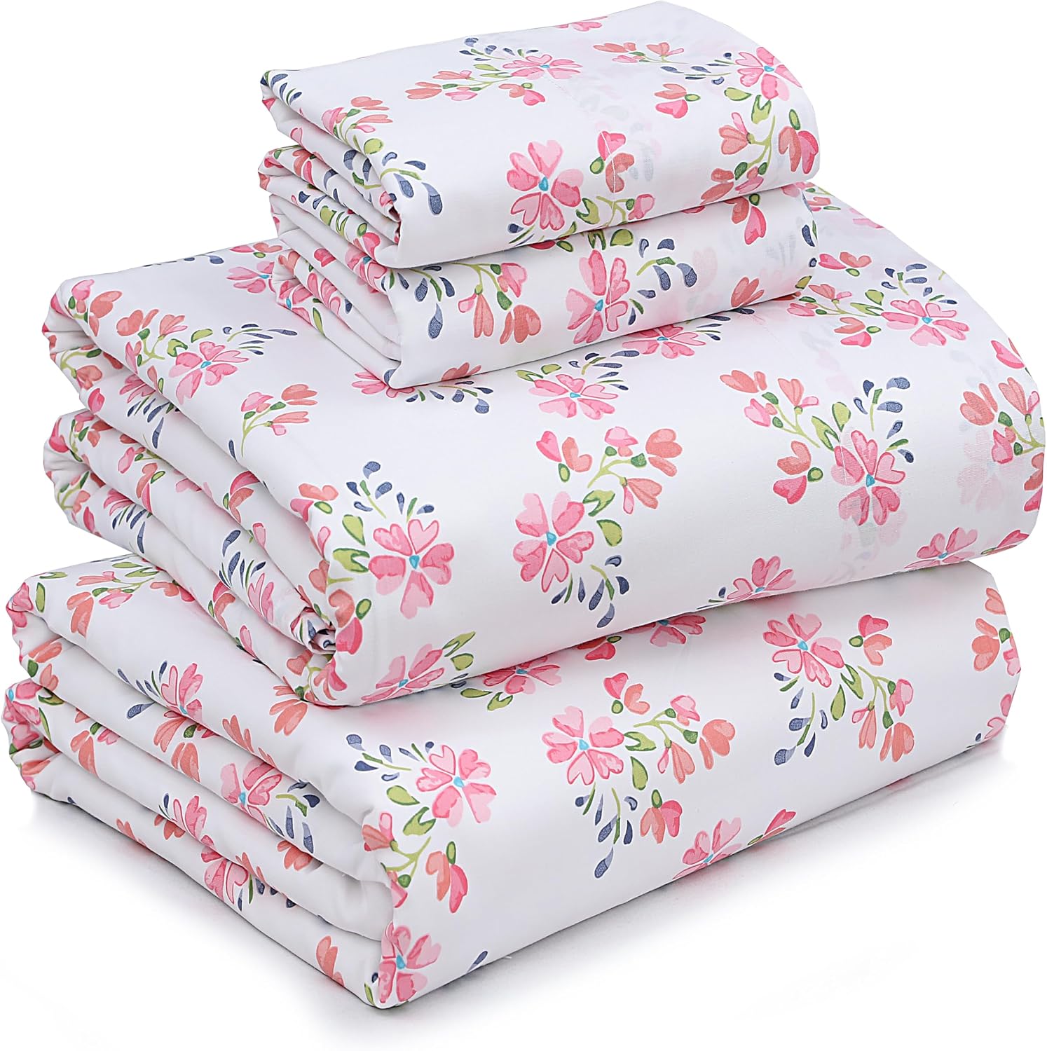 Ruvanti 100% Cotton Percale Sheets California King Size – Crisp Cooling Bed Sheets for Hot Sleepers, Deep Pocket 14”, Soft Breathable & Dur…