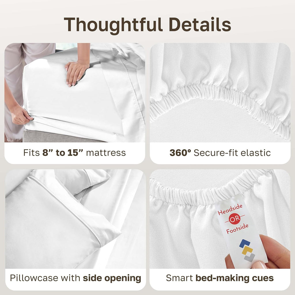 CaliforniaDesignDen California Design Den Soft 100% Cotton Twin Size Bed Sheets Set, 400 Thread Count Good Housekeeping Award Winner, Silky…