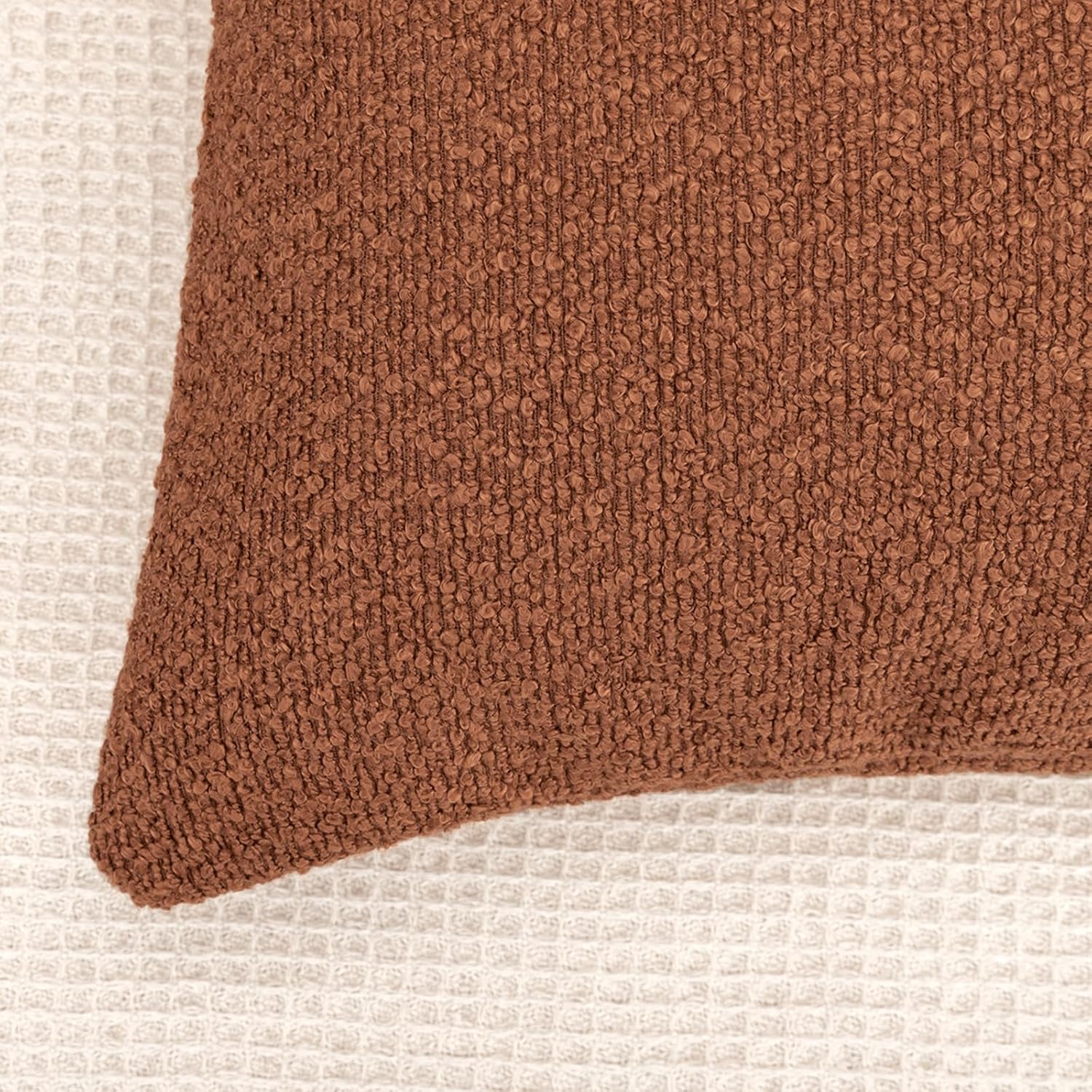 JoraLion 20x54 inch Neutral Boucle Body Pillow Cover, Rust Long Pillow Cover Cozy Soft Cushion Case for Couch Sofa Bed Living Room Home…