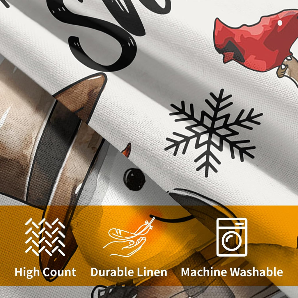 Snowman Throw Pillow Cover Christmas Pillowcase 16x16 Inch Set of 2 Snowflake and Red Cardinal Bird Decorative Cushion Cover Winter…