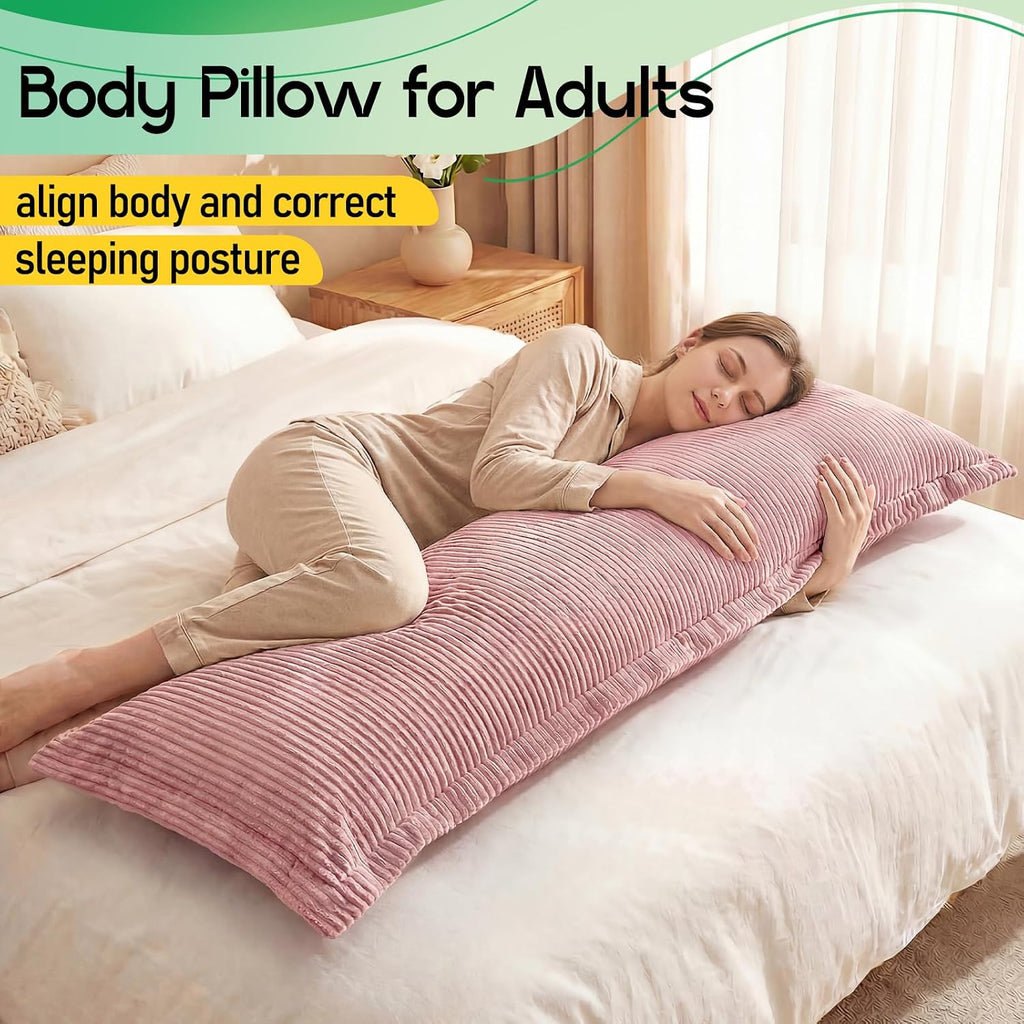 1 MIDDLE ONE Body Pillow, Memory Foam Body Pillows for Adults Sleeping, Long Pillow for Bed, Large Full Body Pillow for Side Sleeper with…