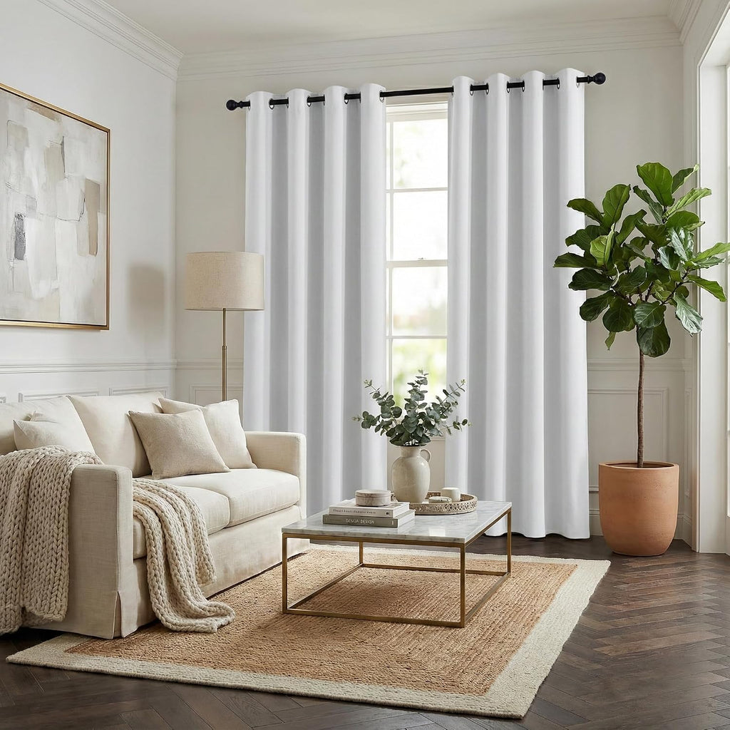 NICETOWN 100% Blackout Curtains 84 inch Long for Bedroom, Total Blackout Thermal Insulated Grommet Long Window Curtains 2 Panels Set, 2…