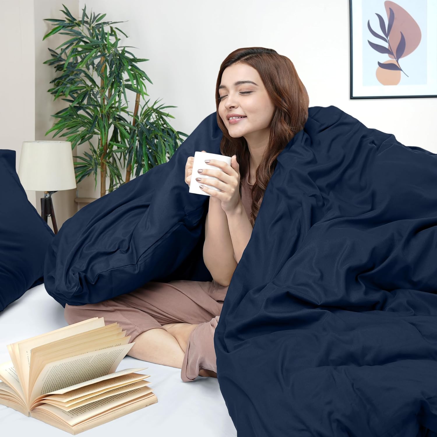 Utopia Bedding Duvet Cover Twin Size - 2 Piece with Zipper Closure - 1 Comforter Cover 68X90 Inches & 1 Pillow Sham 20X26 Inches (Navy)…