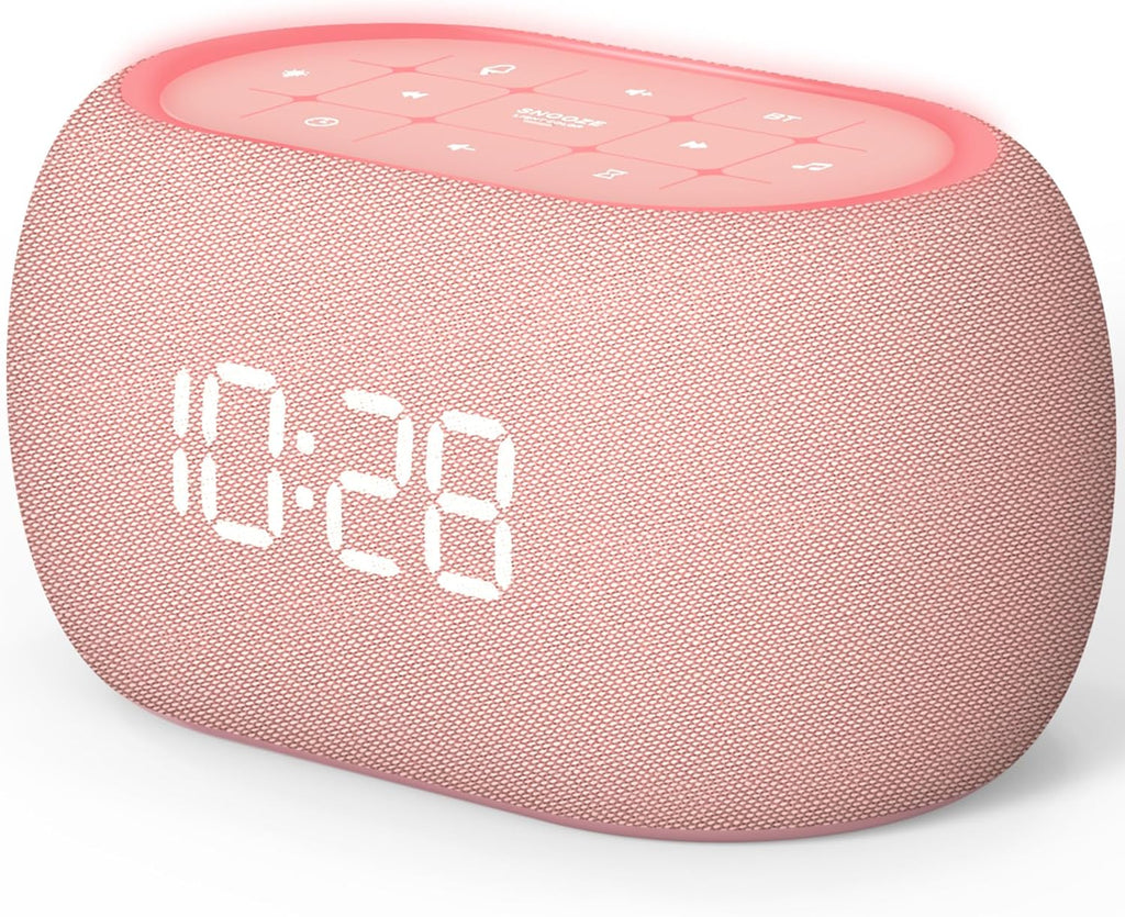ANJANK White Noise Sound Machine Alarm Clock with Bluetooth Speaker, Hi-Fi Stereo Sound, 21 Soothing Sounds/7 Night Lights, 0-100%…