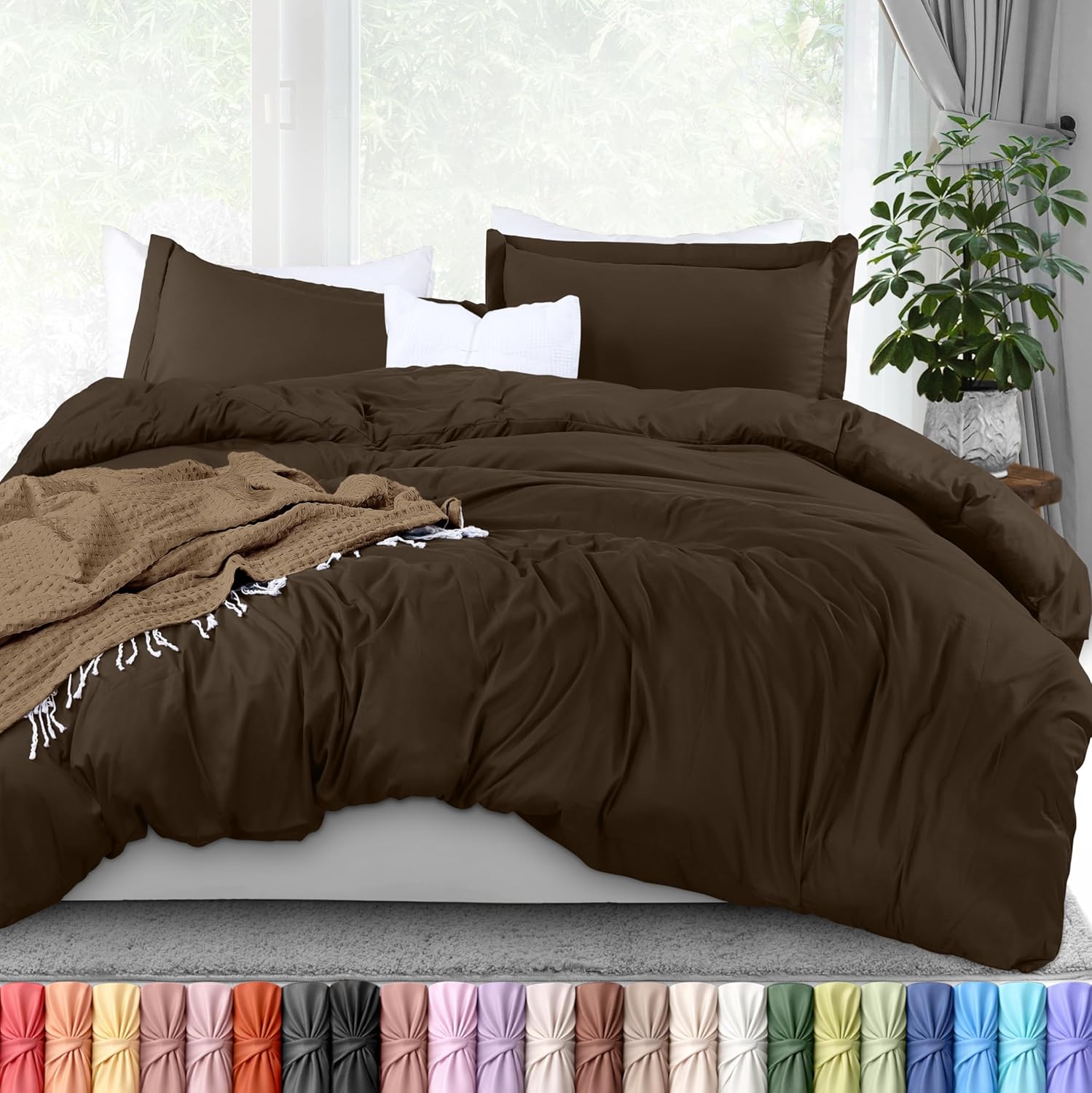 Utopia Bedding Duvet Cover Queen Size - 3 Piece with Zipper Closure - 1 Comforter Cover 90X90 Inches & 2 Pillow Shams 20X26 Inches…