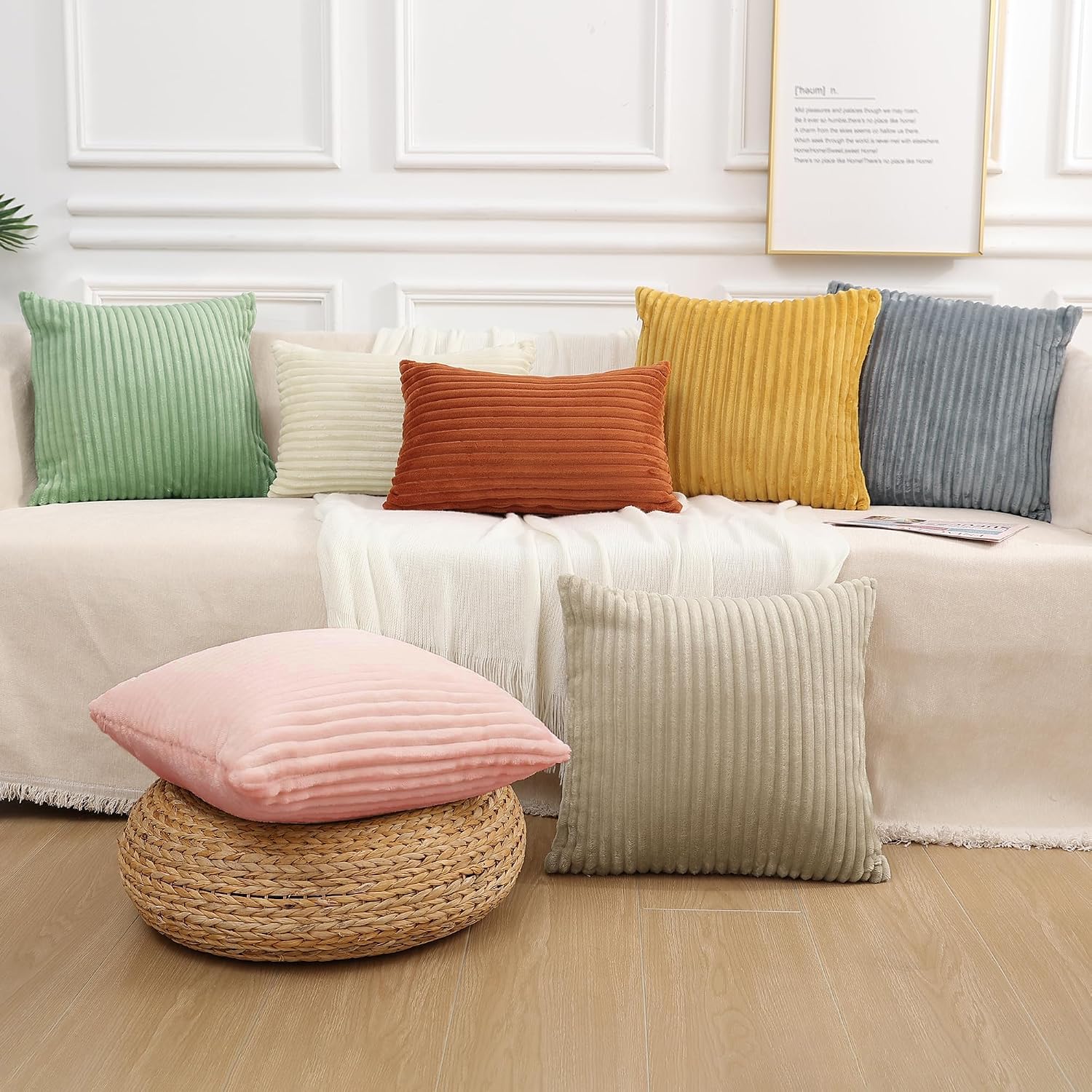 SimmoreHomeDecor Simmore Decorative Summer Throw Pillow Covers 12x20 Set of 2, Soft Plush Flannel Double-Sided Fluffy Lumbar Pillow Covers…