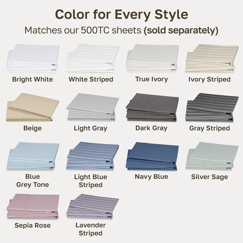 California Design Den Cotton Pillowcases Queen Set of 2 - Soft & Silky 500 Thread Count Sateen, Breathable 100% Cotton Pillow Cases, Fits…