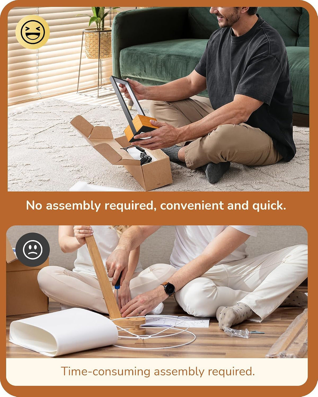 EDISHINE LED Table Lamp, Wooden Bedside Lamp with 3 Color Temperatures, Dimmable Square Nightstand Lamp for Bedroom Living Room, Complete…