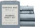 KARISSA MAE Pure Viscose from Bamboo 34" Split Top King Size Sheet Set | 100% FSC Certified | Luxuriously Soft | Cooling | 18" Deep…