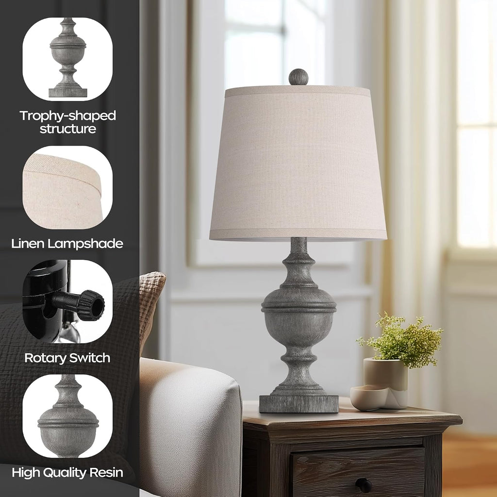 PARTPHONER Retro Table Lamps Set of 2, Bedside Lamp for Bedroom Rustic Farmhouse Table Lamps for Living Room, Vintage Nightstand Lamps…
