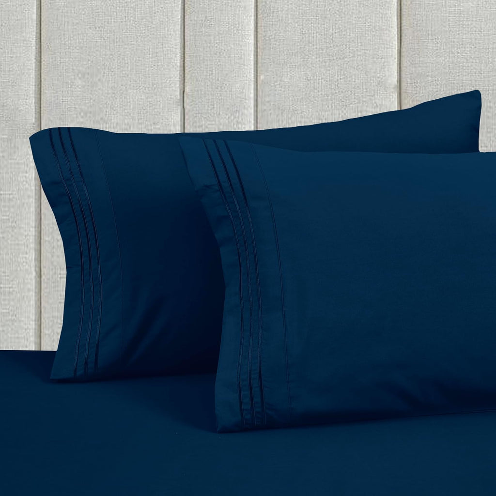 MocassiLuxuryBedding Mocassi Full Size 4-Piece Bed Sheet Set - 1800 Hotel Quality Microfiber 18-24 Inches Extra Deep Pocket Fitted Sheet- L…