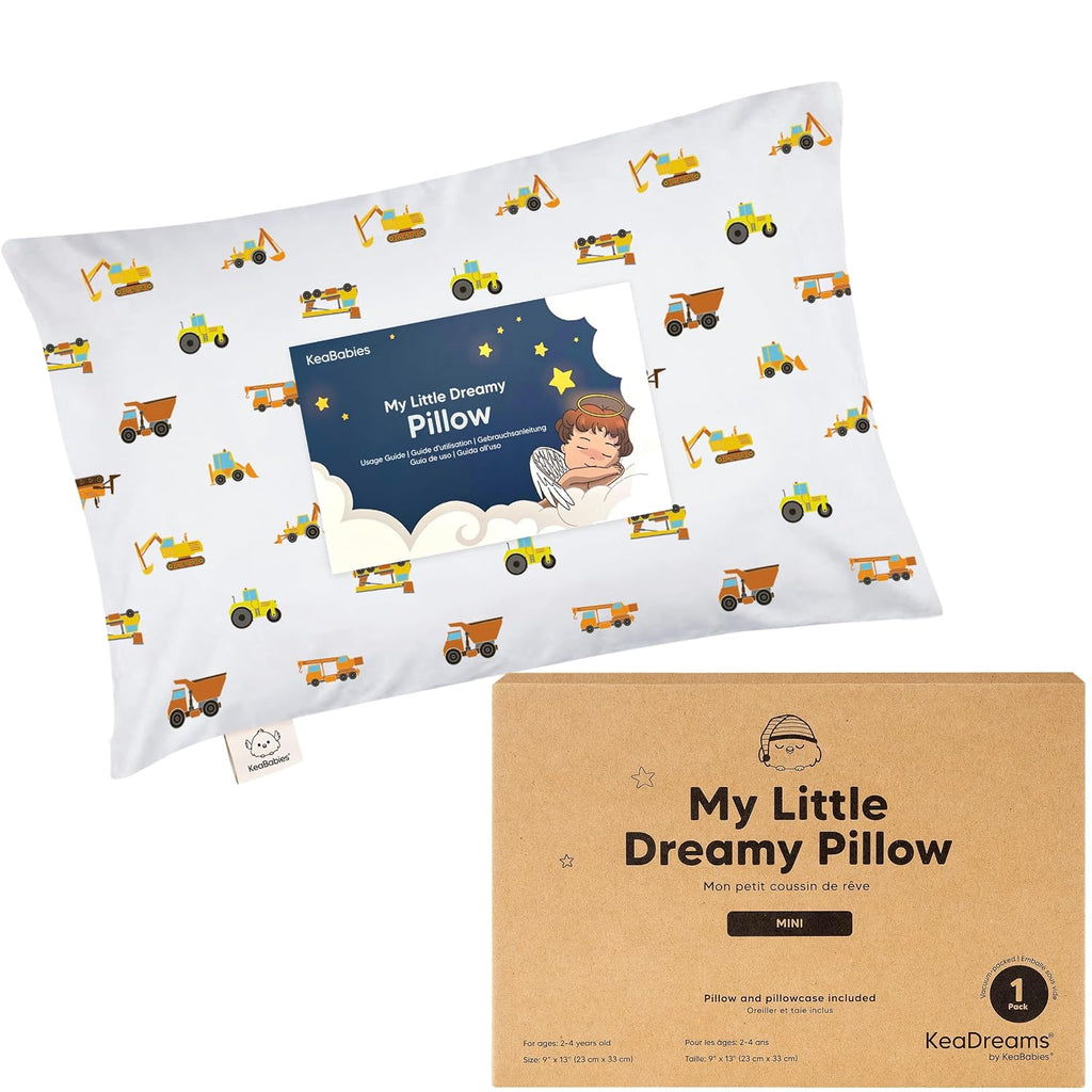 Mini Toddler Pillow with Pillowcase - 9x13 My Little Dreamy Travel Kids Pillow for Sleeping, Toddler Bed, Small, Tiny, Organic Cotton…