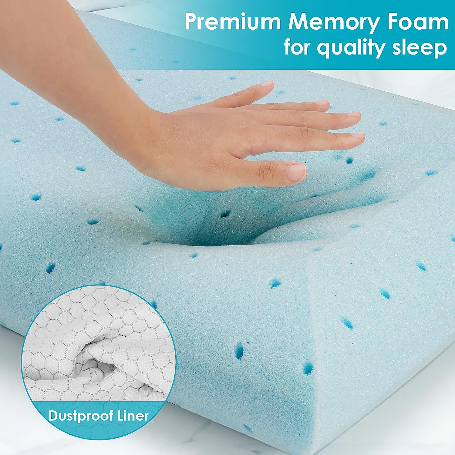 CushyOasis Memory Foam Pillows for Side, Back and Stomach Sleepers, Set of 2, Bed Pillow with Washable Cover and Breathable Mesh, Bed Pillo…
