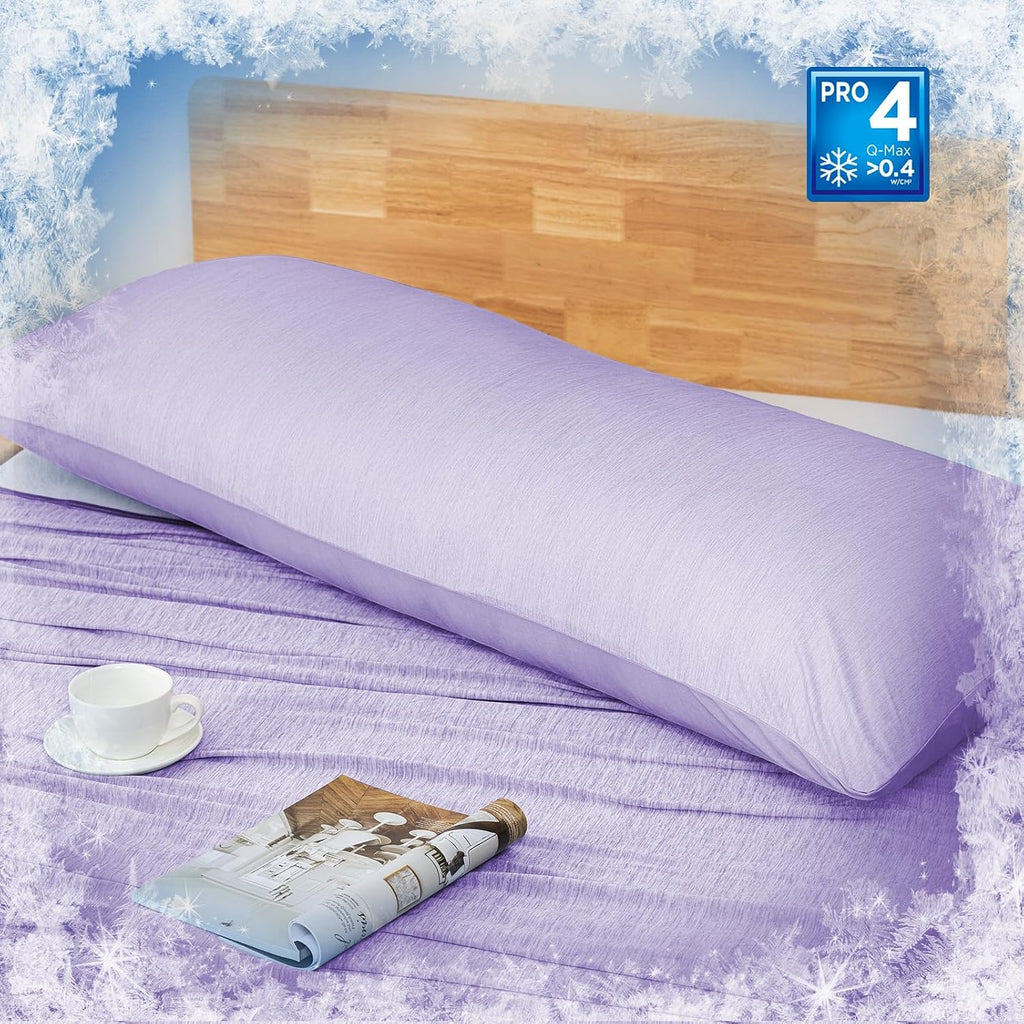 Homfine Cooling Pillowcases King Size - Double Side Q-Max 0.439 Cooling Fiber for Pillow Protector, Breathable Cold Pillow Cover for Hot Sl…