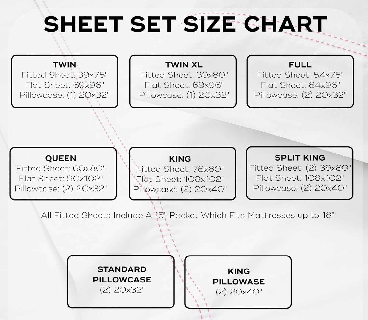 Scout 100% Cotton Percale Pick Stitch 2-Piece King Pillowcases in White/Seafoam, Solid Color, Oeko-TEX Certified Cotton White