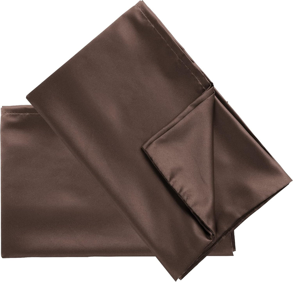 uxcell 2 Pack Silk Satin Pillowcase for Hair and Skin, Cool, Silky, Soft Breathable Pillow Cases Travel Size 14x20 Inch Sateen Pillowcase B…