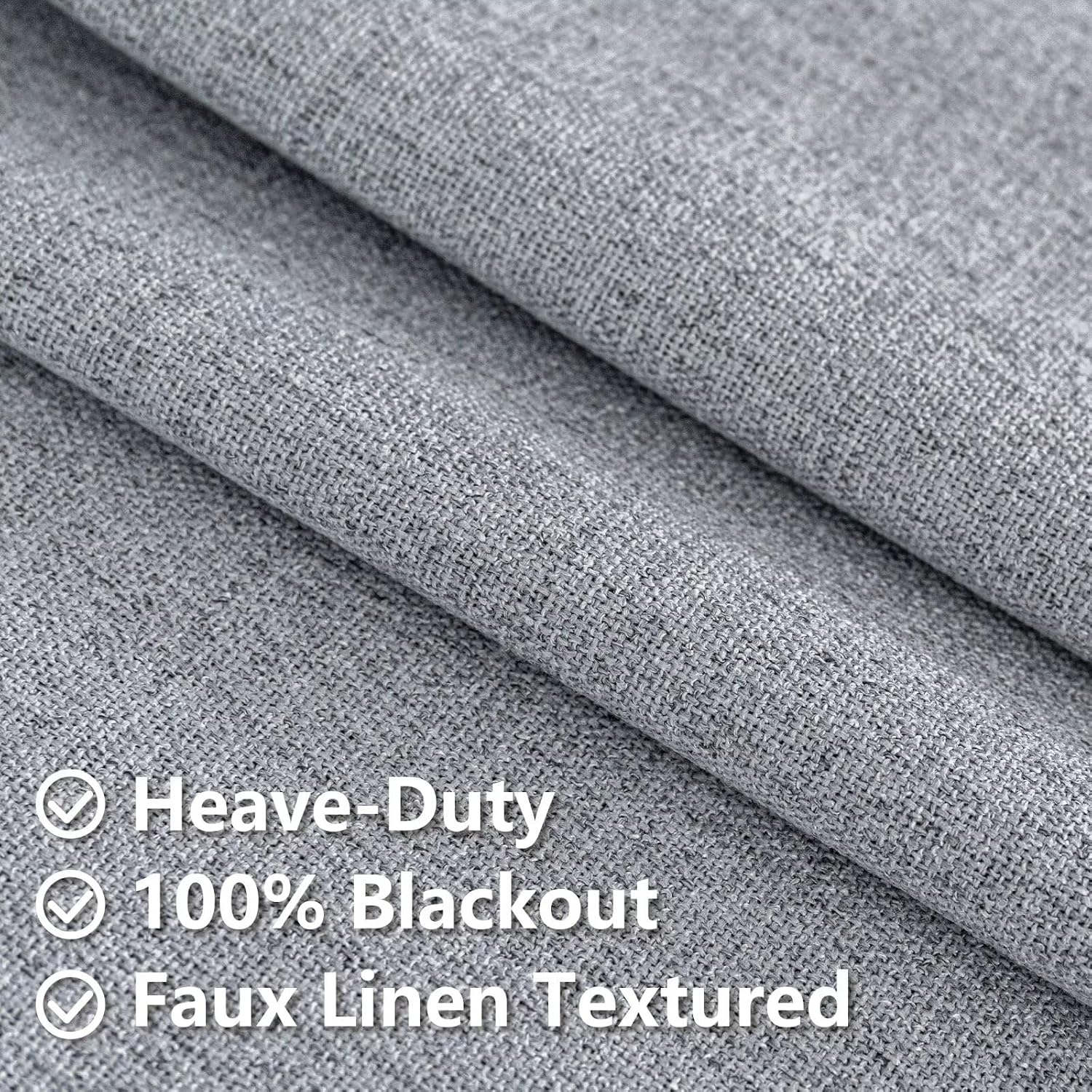 IGEMAEVE Blackout Curtains Customsize for Bedroom,100% Black Out Curtains 1 Panel Thermal Insulated Room Darkening Drapes Light Grey…