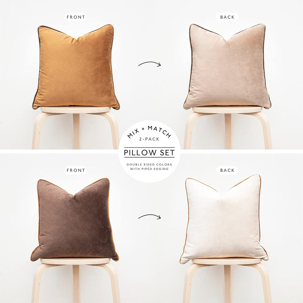 MONDAY MOOSE Decorative Throw Pillow Covers Cushion Cases, Set of 2 Soft Velvet Modern Double-Sided Designs, Mix and Match for Home…