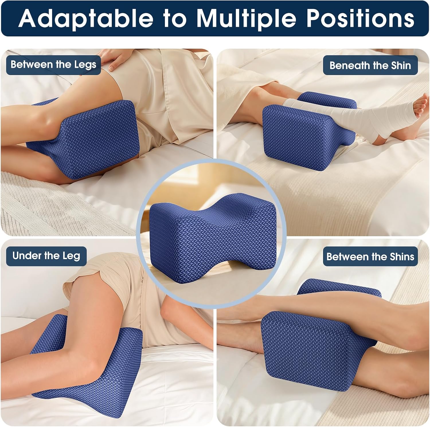 BlissTrends Memory Foam Knee Pillow, Knee Pillow for Side Sleepers, Leg Pillows for Sleeping Blood Circulation, Elevation Pillow for…
