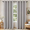Joydeco 100% Blackout Linen Curtains 90 Inches Long 2 Panels, Thermal Insulated Burlap Curtain & Drapes, Grommet Room Darkening Textured…