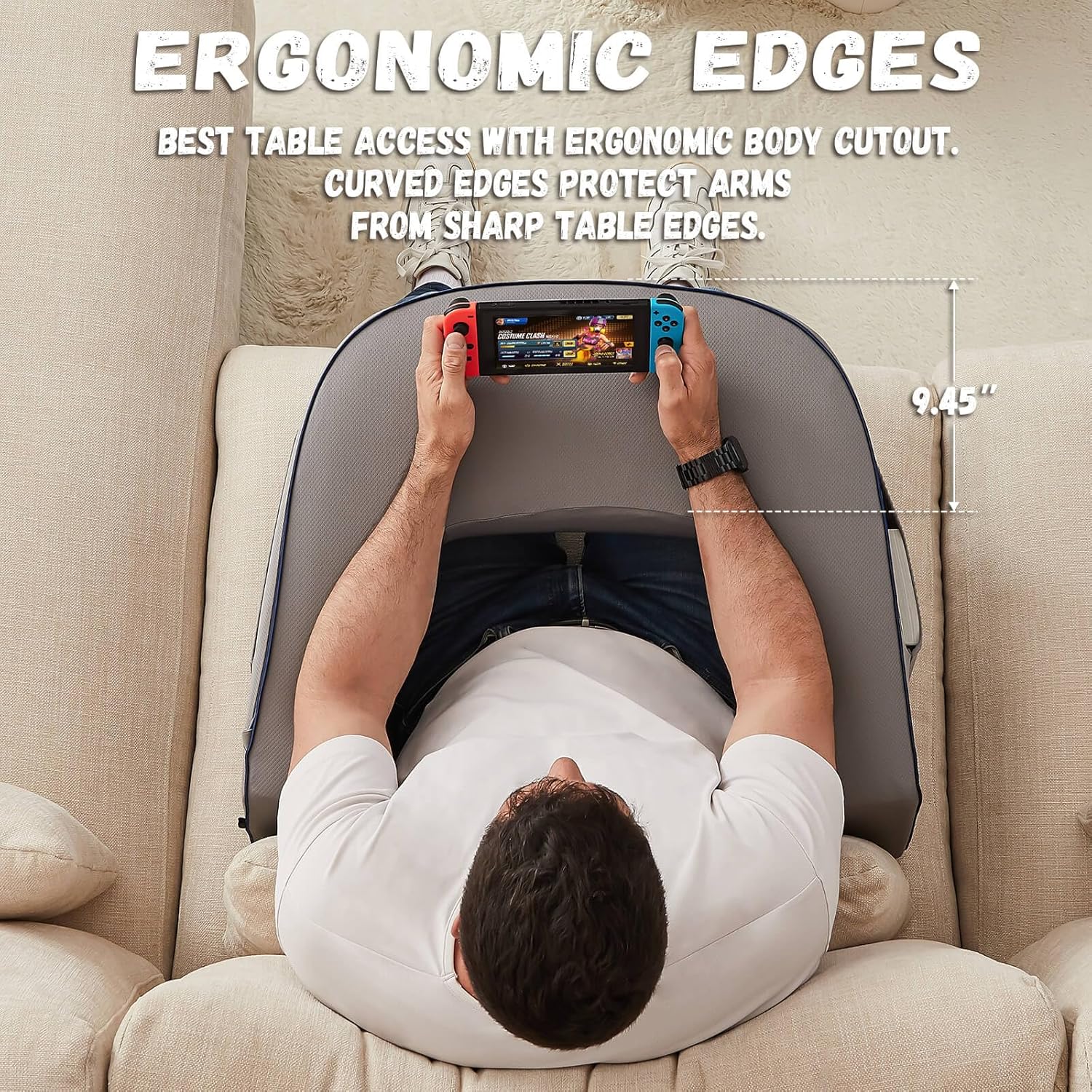 cooloo8 Reading Pillow with Armrests – Extra Large Memory Foam Gaming Pillow for Adult, Lap Desk for Laptop, Arm Rest for Working…