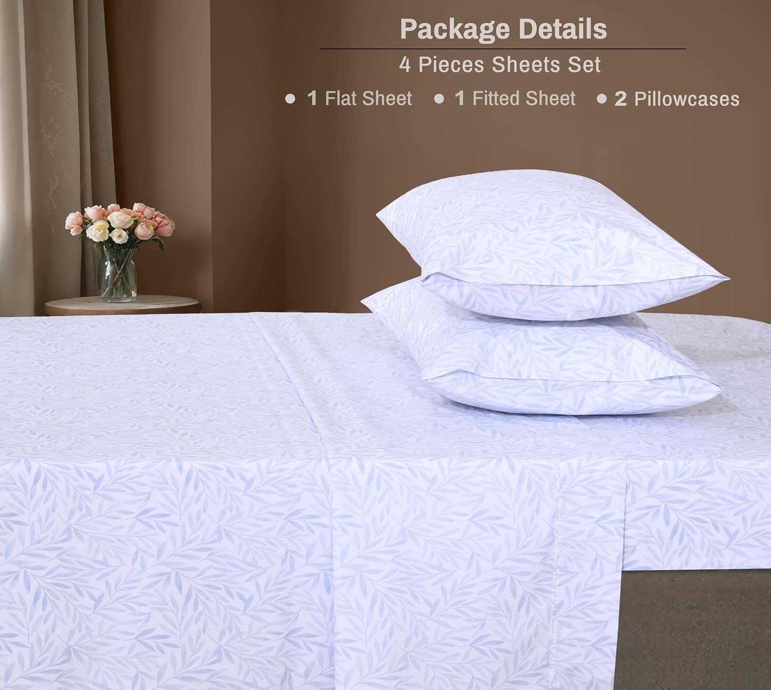 Zoyer 100% Cotton Sheets – Full Size Percale Bedding, Cooling & Breathable, Durable with a Crisp, Soft & Comfortable Feel, 16" Deep Pocket,…