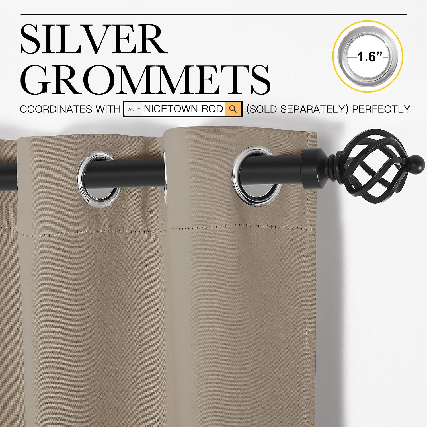 NICETOWN Sleek Blackout Curtains 63 inches Length for Small Windows, Noise Reducing and Block Draft Panels for Door Doorway Laundry…